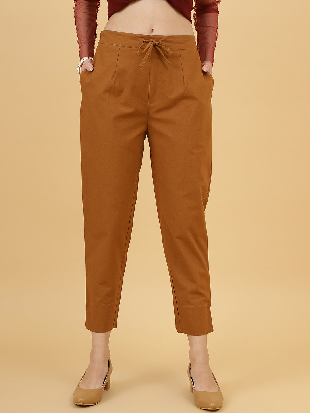 Women's Brown Pants-wooltree