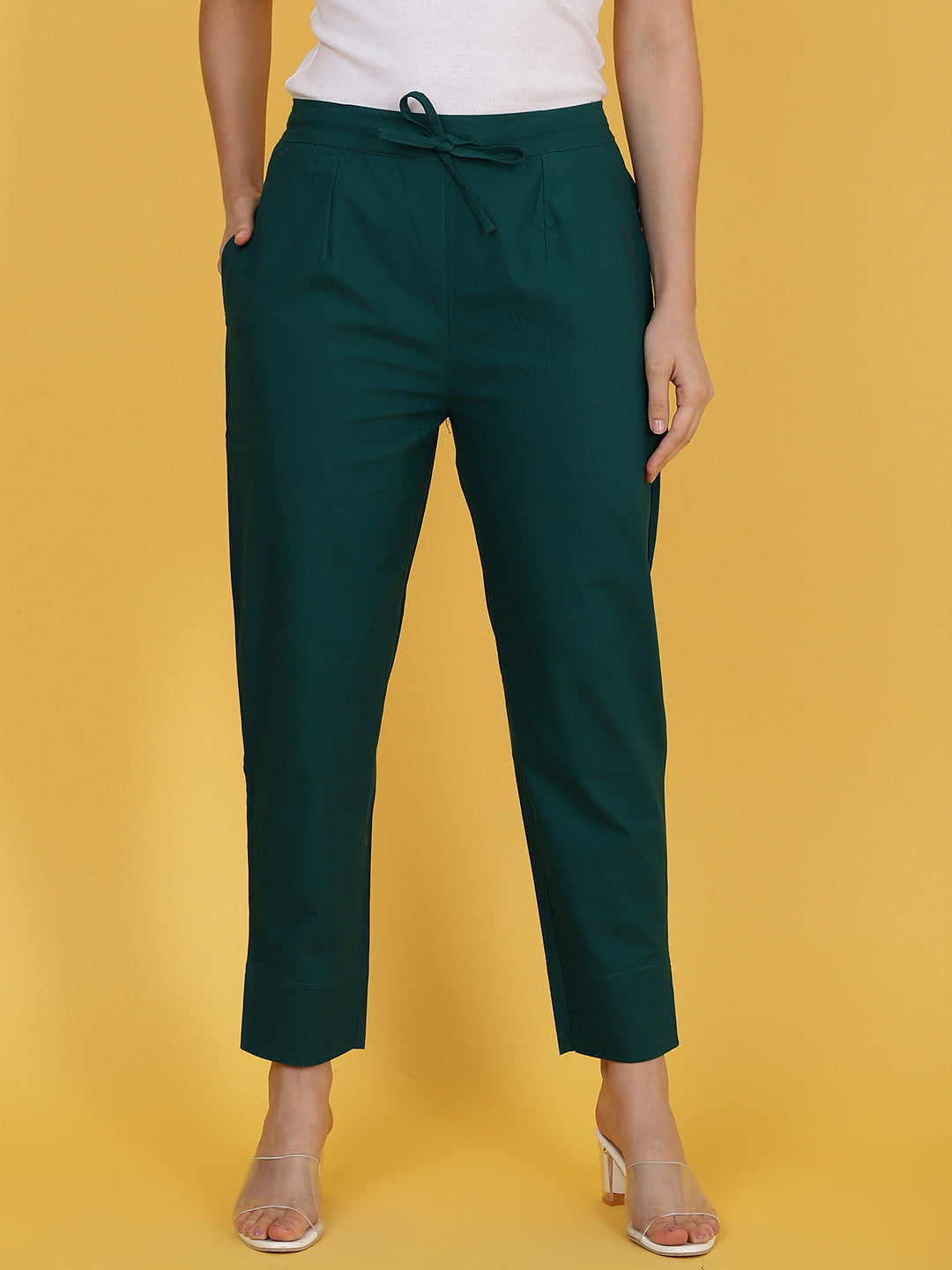 womens green trousers-wooltree