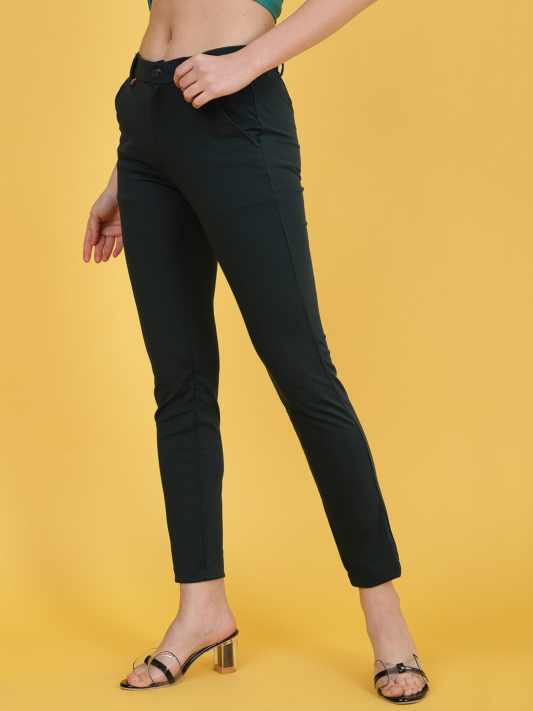 Women Green Trouser-wooltree