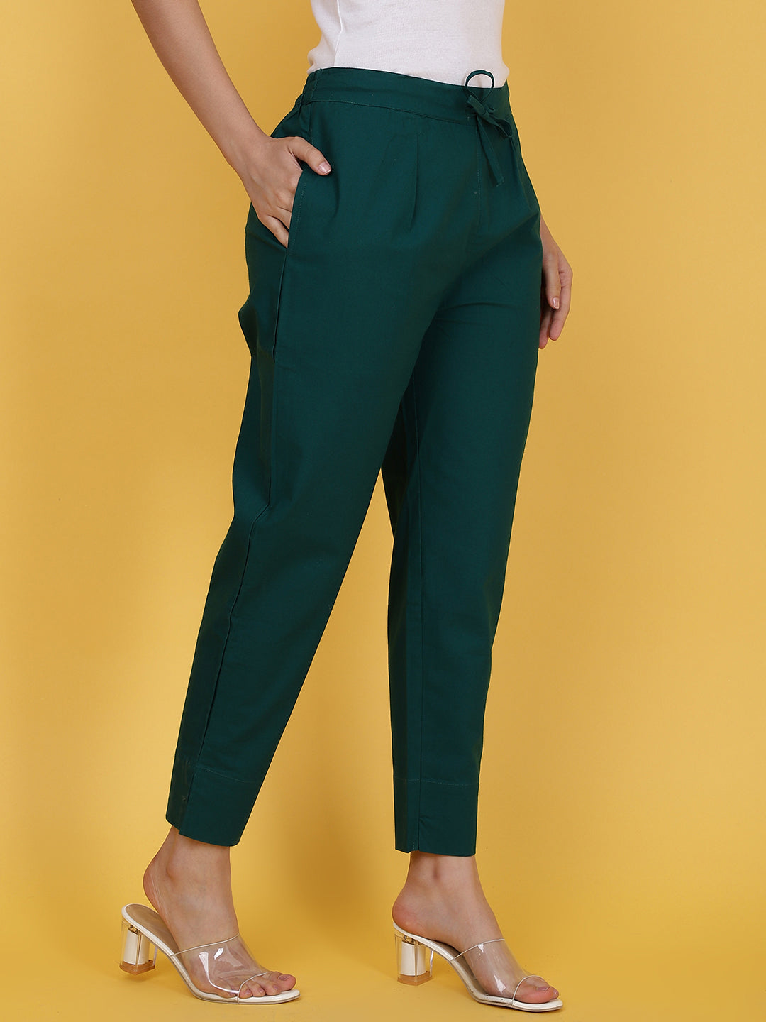 womens green trousers-wooltree