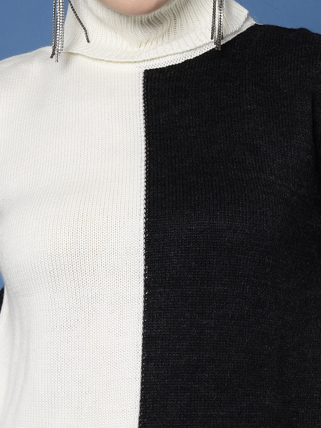 Turtle Neck Color Block Sweater