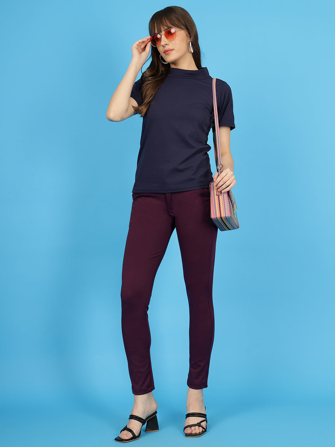 Maroon Trouser For Women-wooltree