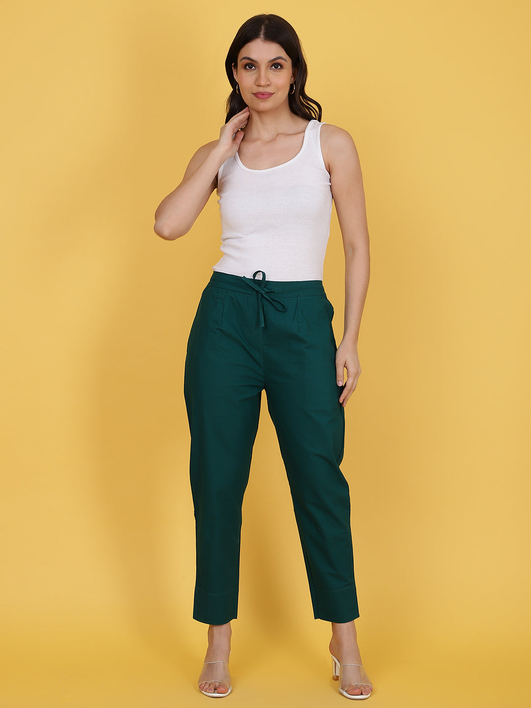 womens green trousers-wooltree