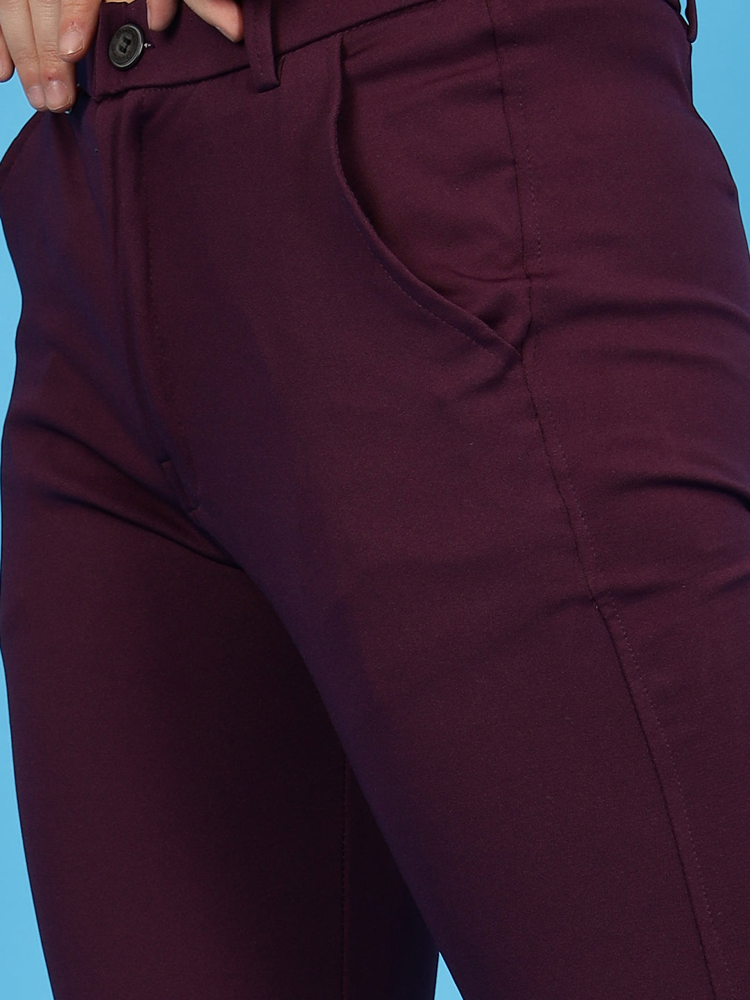 Maroon Trouser For Women-wooltree