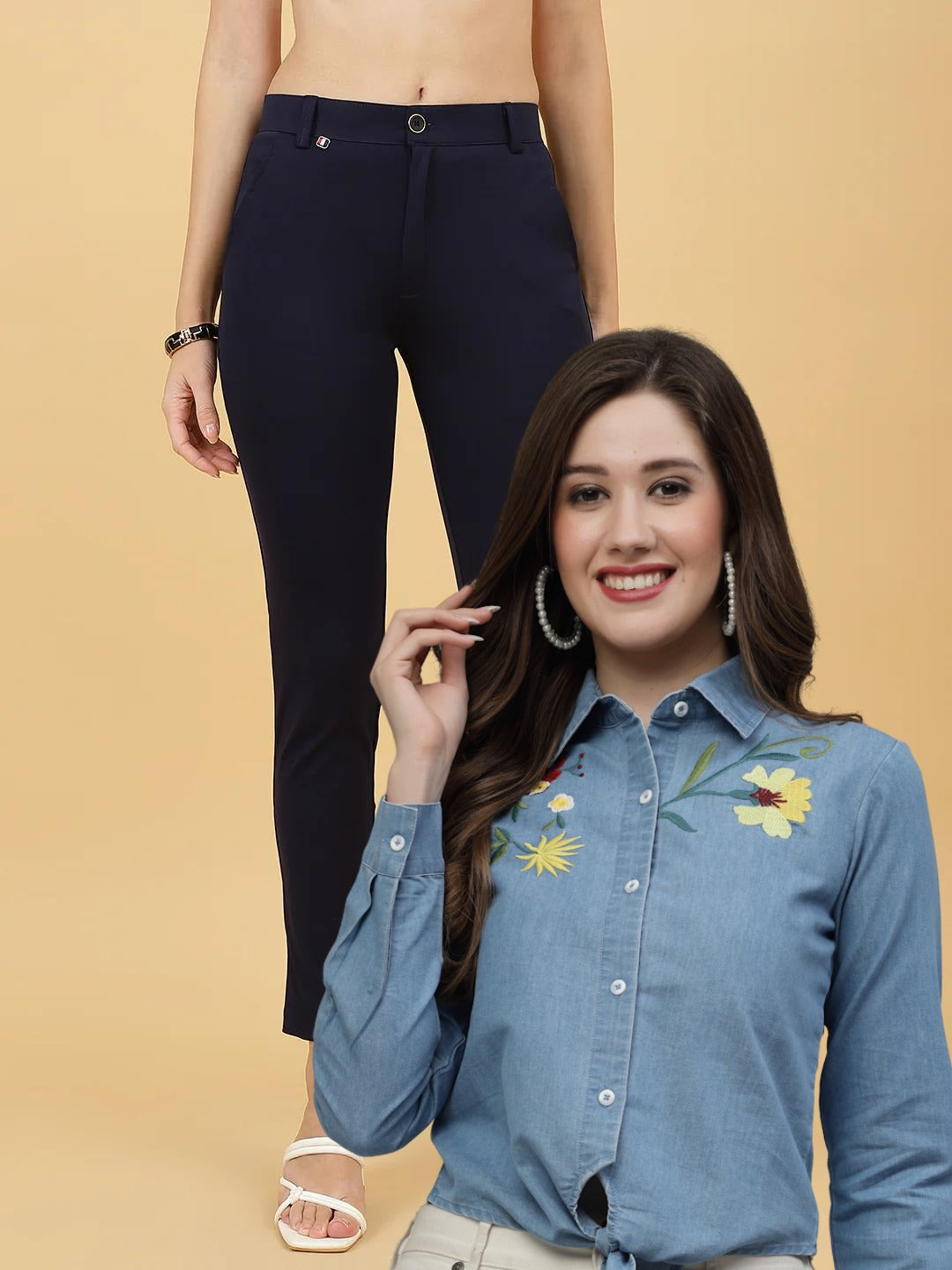 Women's Denim Shirt Pant Combo-wooltrees