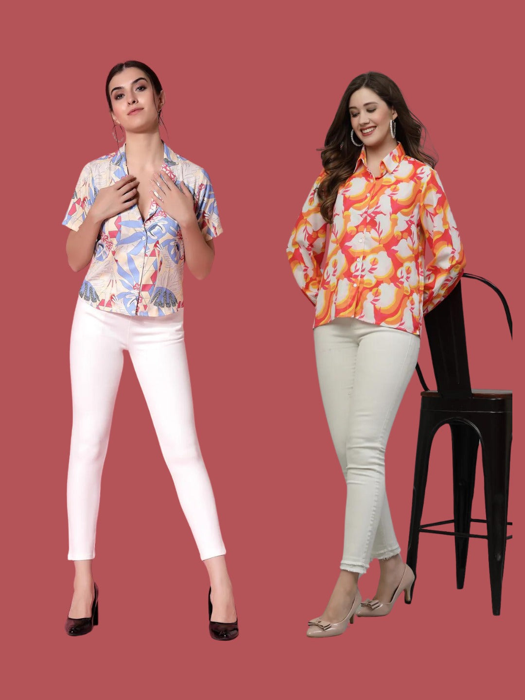 Women's Printed Casual Shirt Combo-wooltrees