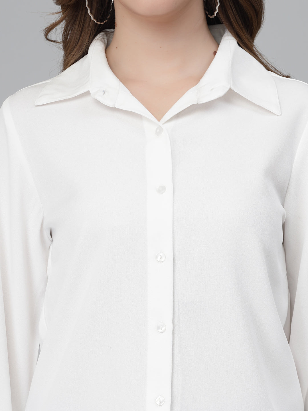 Women's Solid Black and White Shirt in Combo