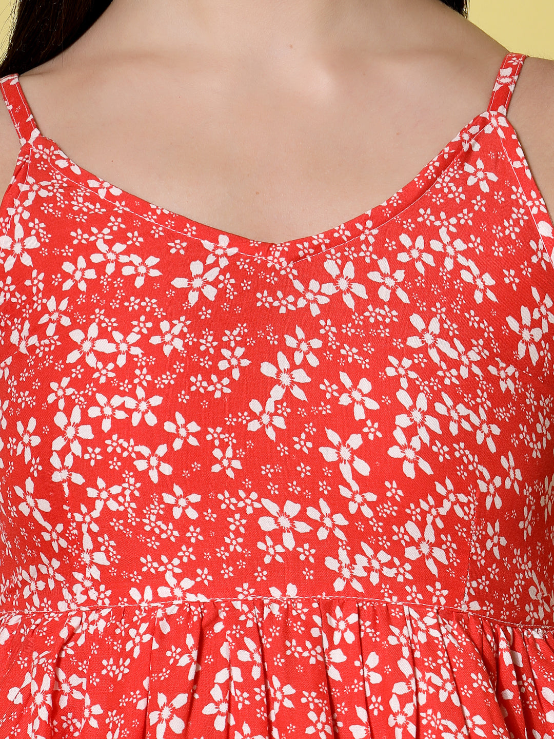 Women's Printed Cami Top with Puff Sleeve Shirt-wooltrees