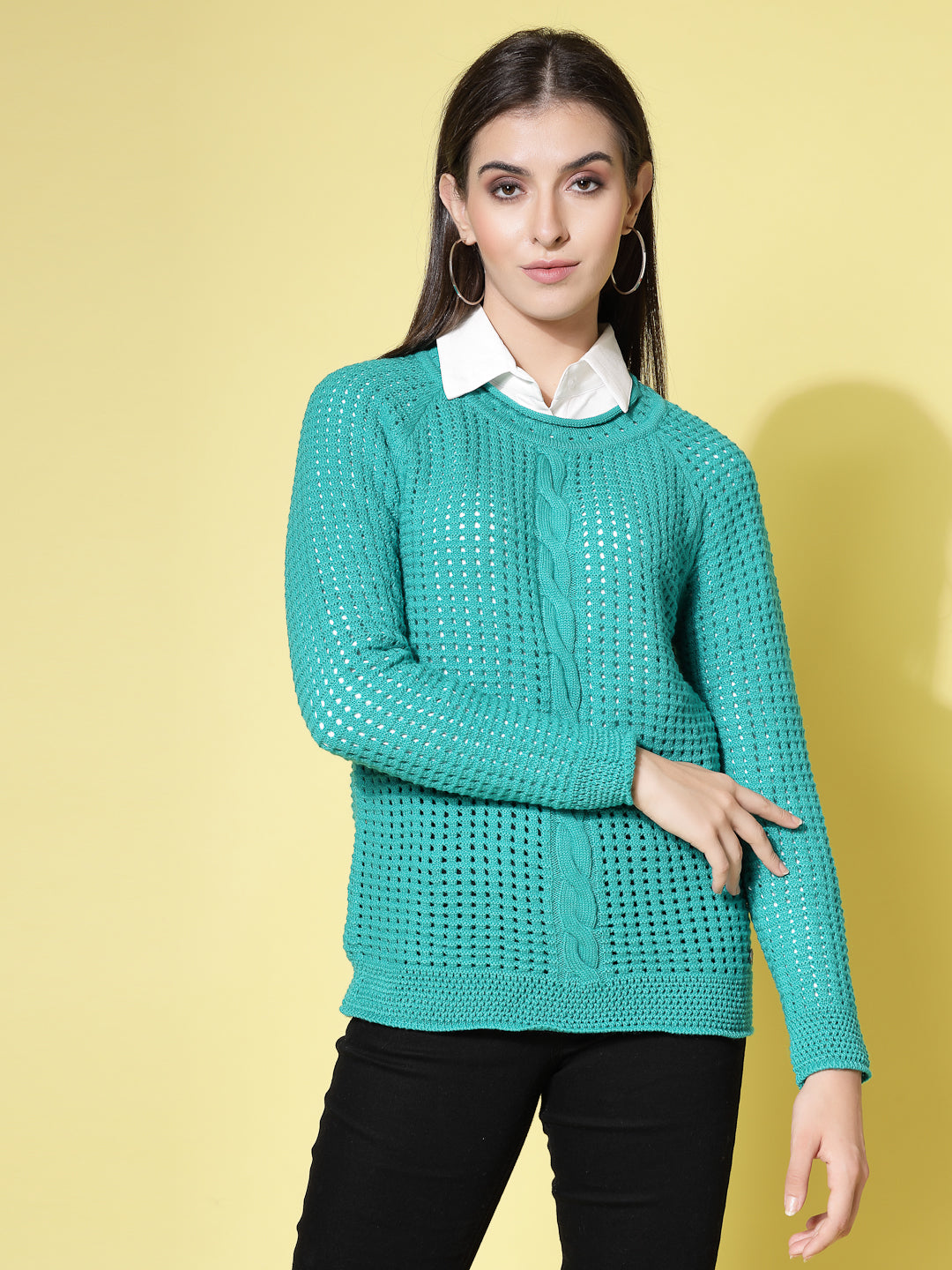 Self Design Knitted Pullover