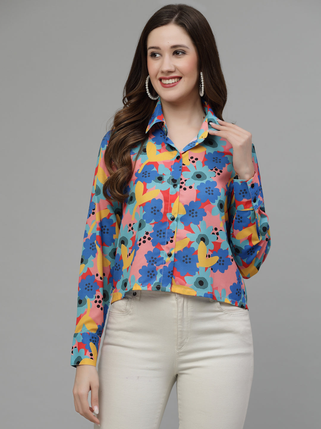 Abstract Printed With Long Sleeve Shirt Combo-wooltrees