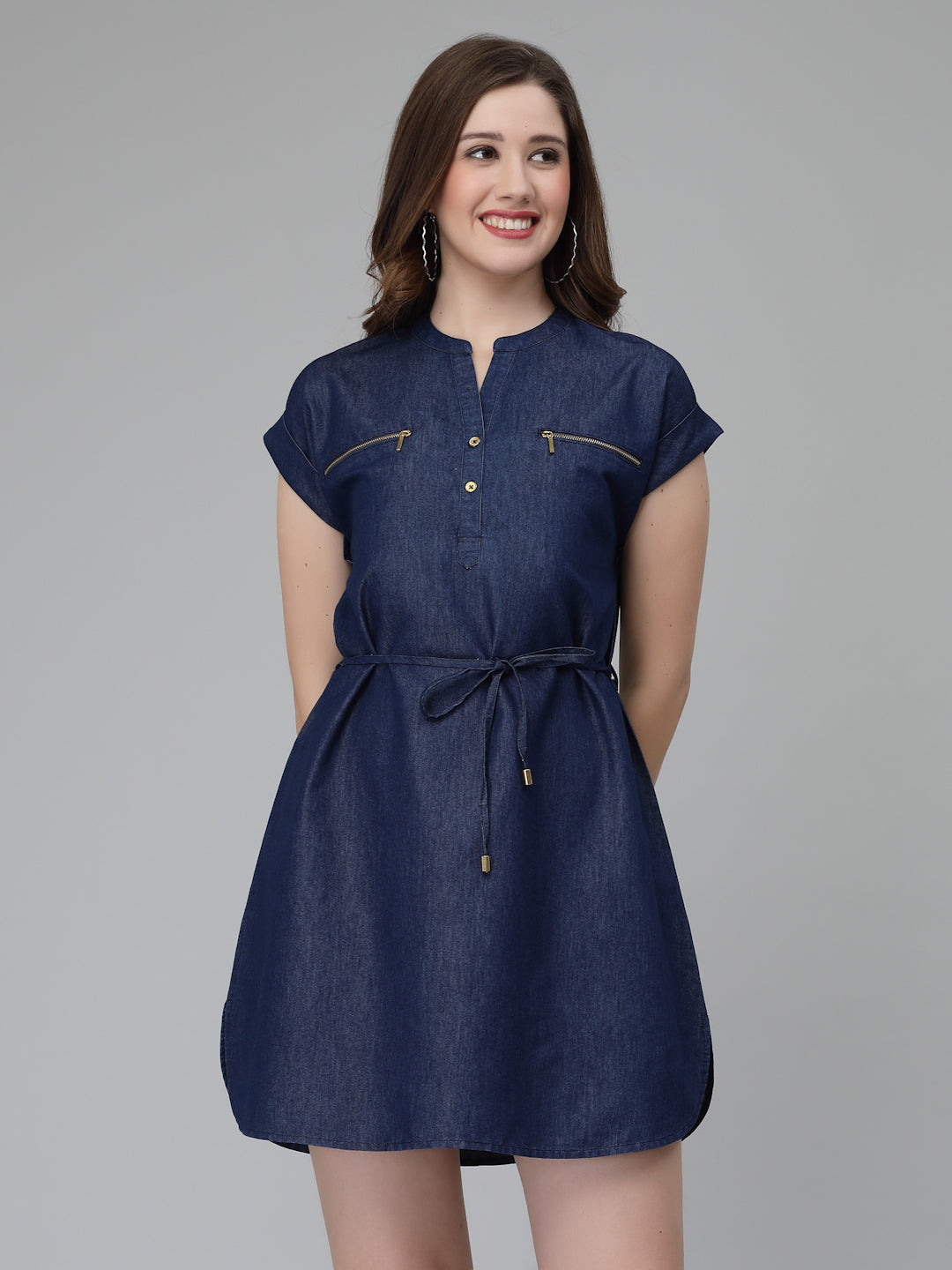 A line Denim with Midi Denim Dress Combo-wooltrees