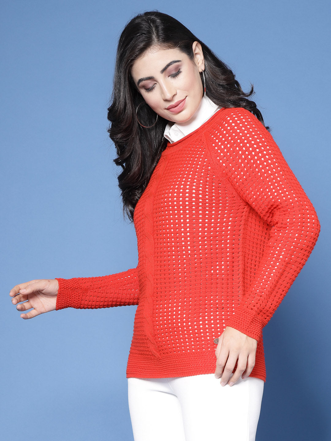 Self Design Knitted Pullover